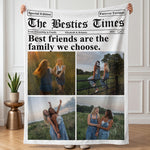 Friend Times - Upload Photo With Besties - Personalized Blanket 2