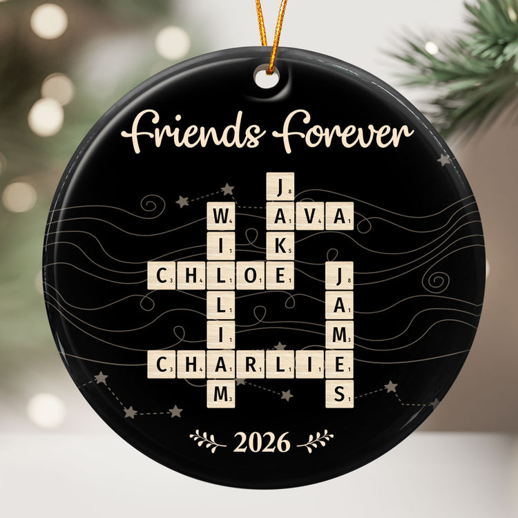 Friends Forever Christmas Gifts For Friends, Coworkers, Besties Scrabble-Style - Personalized Ornament 2
