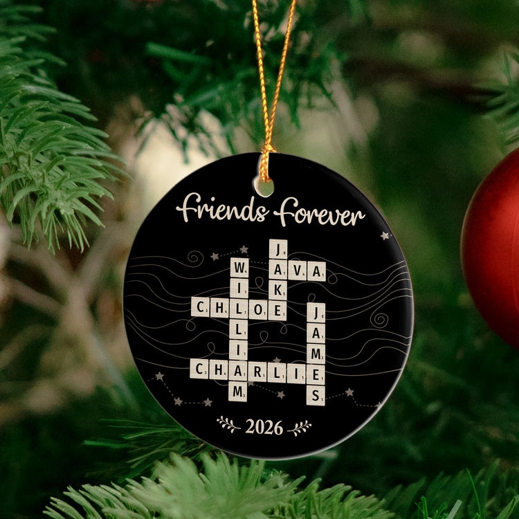 Friends Forever Christmas Gifts For Friends, Coworkers, Besties Scrabble-Style - Personalized Ornament 5