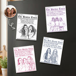 Friendship Gifts Custom Photo Sketch Line Art - Personalized Magnet 1