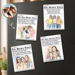 Friendship Gifts Custom Photo Watercolor Art - Personalized Magnet 1