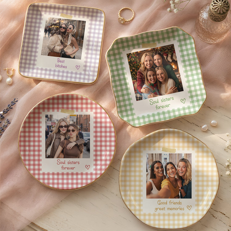 Friendship Gifts For Her BFF Custom Photo Besties Forever - Personalized Jewelry Dish 3