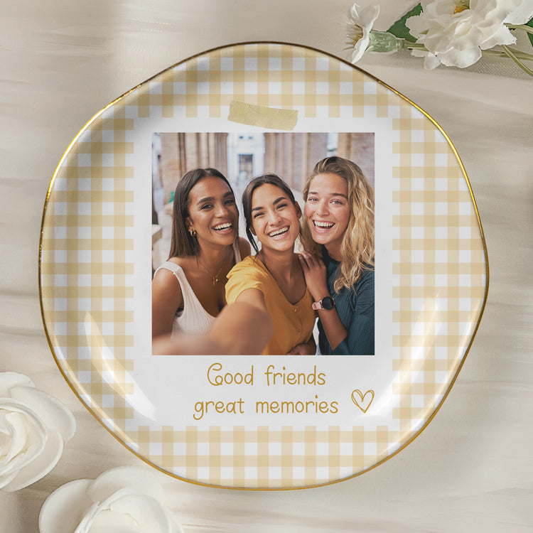 Friendship Gifts For Her BFF Custom Photo Besties Forever - Personalized Jewelry Dish 7