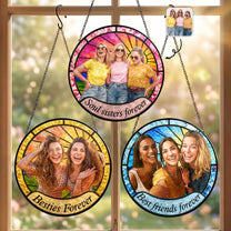 Friendship Gifts Photo Stained Glass - Personalized Window Hanging Suncatcher 1