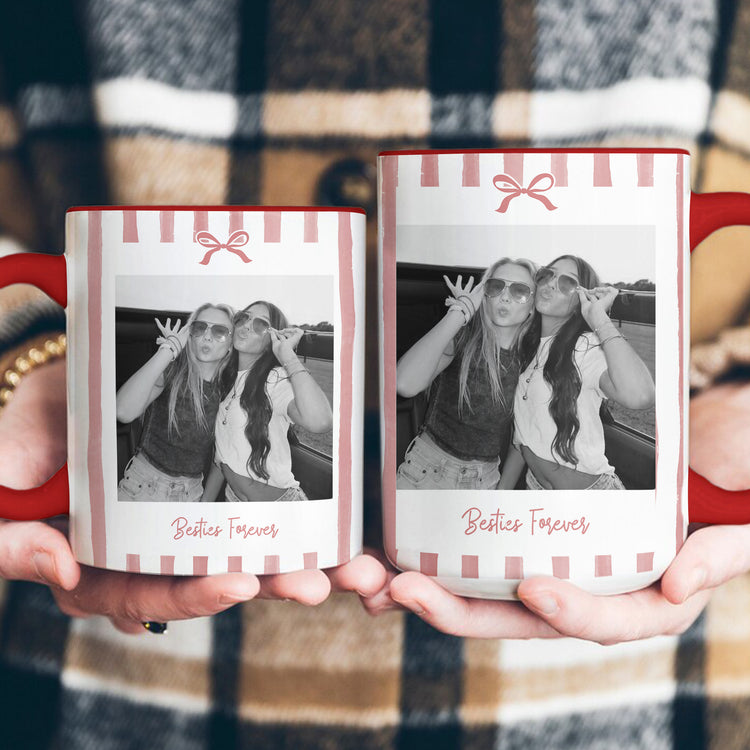 Friendship Photo Cup, Gifts For Her Stripes Style - Personalized Mug 6