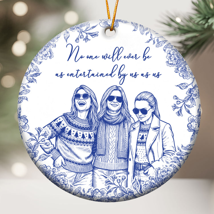 Friendship Sketch Line Art Christmas Gifts For Friends, Sisters - Personalized Ornament 2