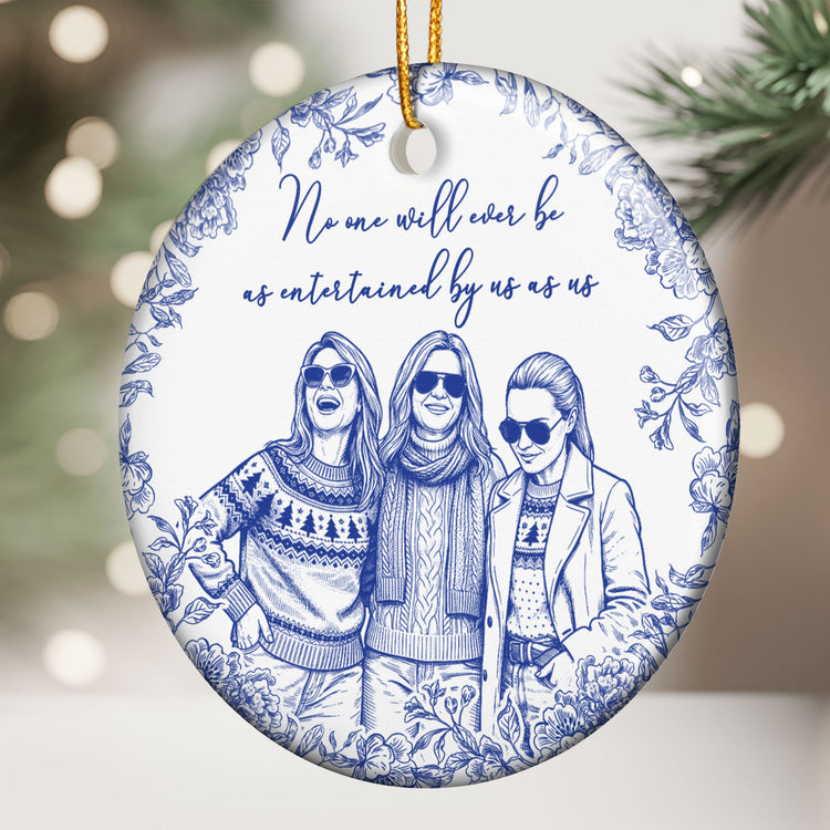 Friendship Sketch Line Art Christmas Gifts For Friends, Sisters - Personalized Ornament 3