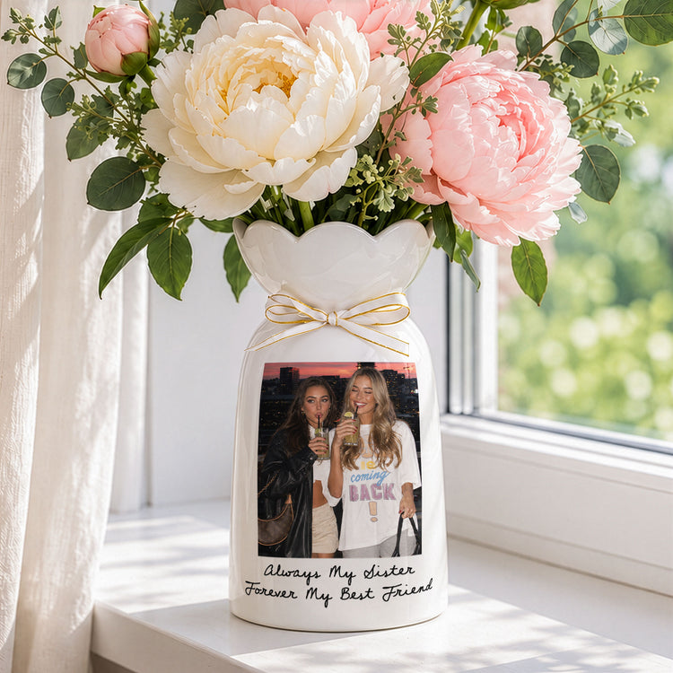 Friendship Thank You Gift For Besties, Bridemaids, Mom & Daughter - Personalized Vase 2
