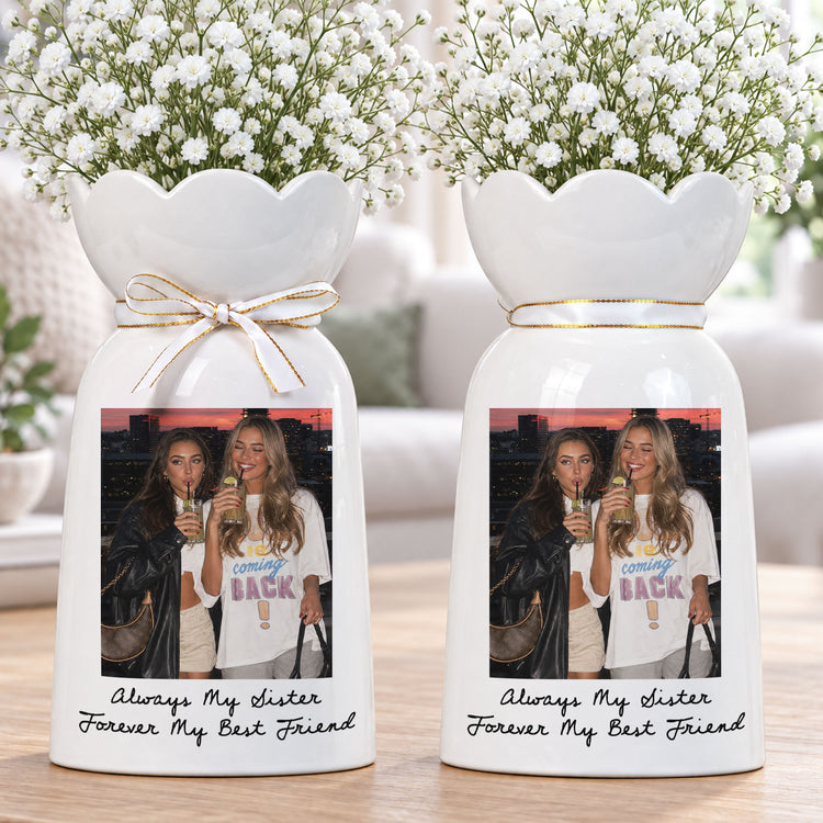 Friendship Thank You Gift For Besties, Bridemaids, Mom & Daughter - Personalized Vase 3