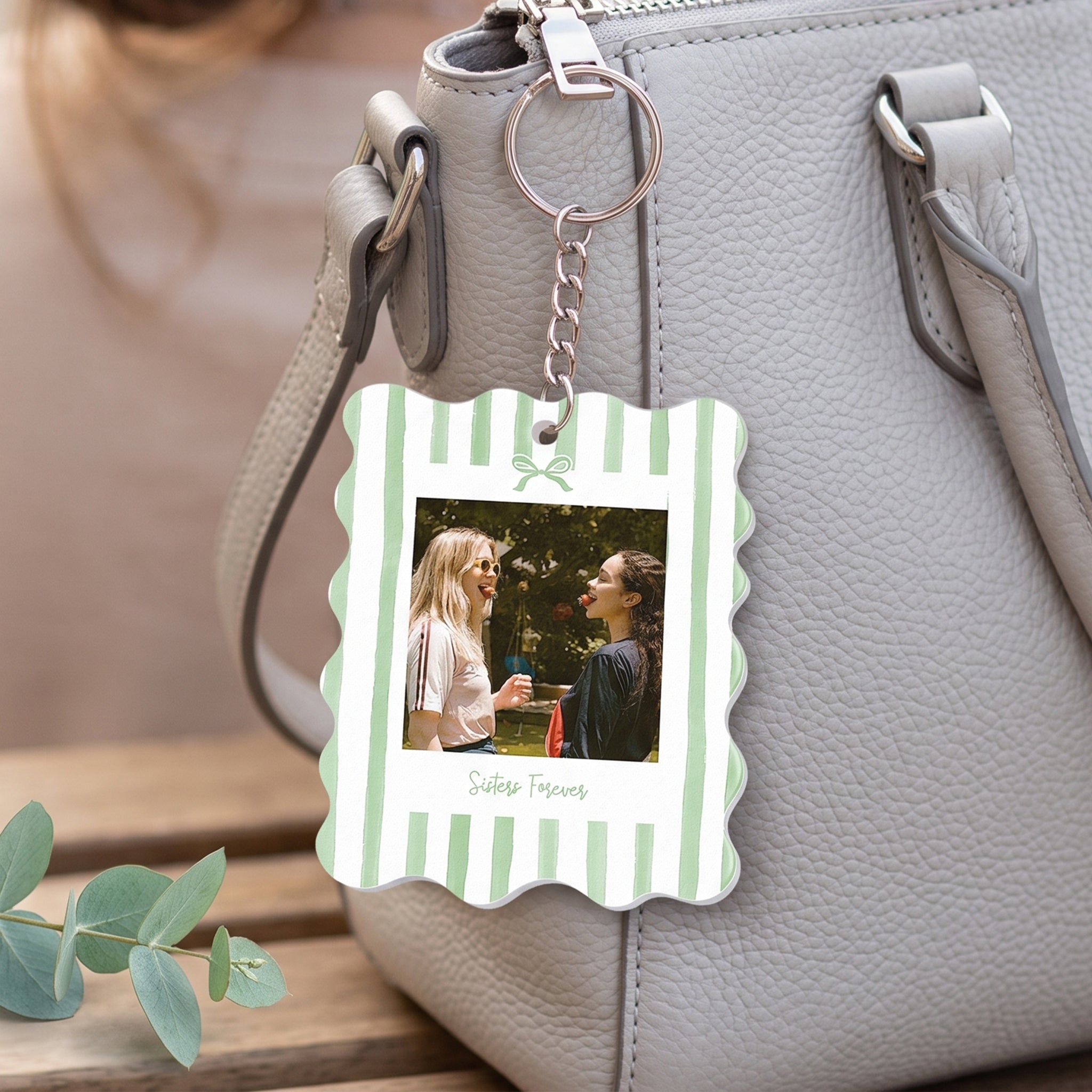 Friendship Thank You Gifts - Retro Frame - Upload Photos - Personalized Keychain 2