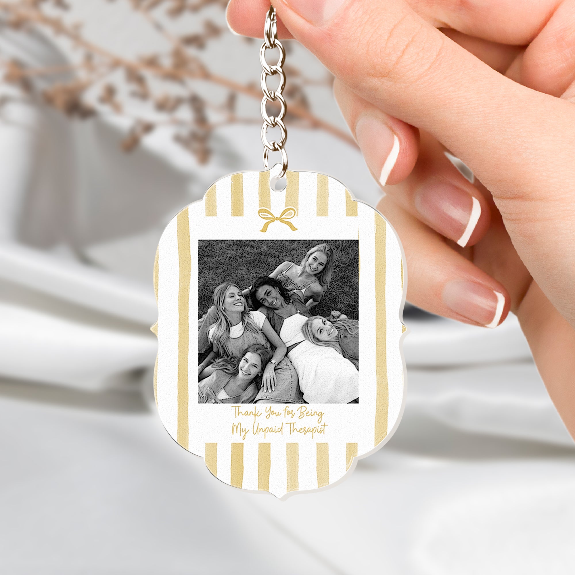 Friendship Thank You Gifts - Retro Frame - Upload Photos - Personalized Keychain 4