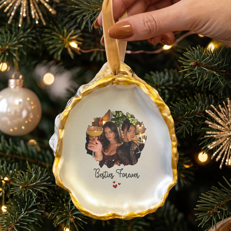 Friendship Thank You Gifts - Upload Photo Oyster - Personalized Ornament 2