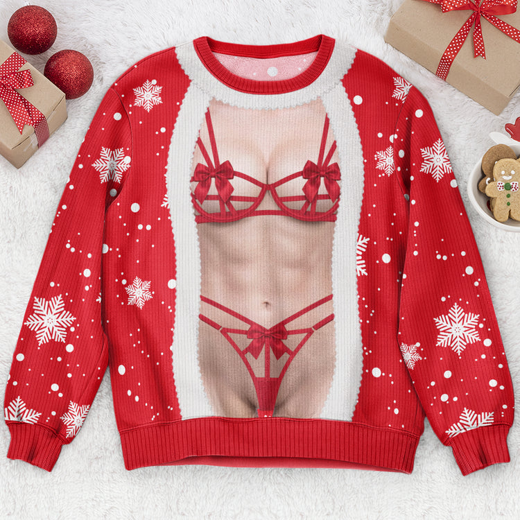 Funny 3D Lingerie T Shirt, Body Illusion Tee, Sexy Costume Shirt, Novelty Party Top - Personalized Sweater 4