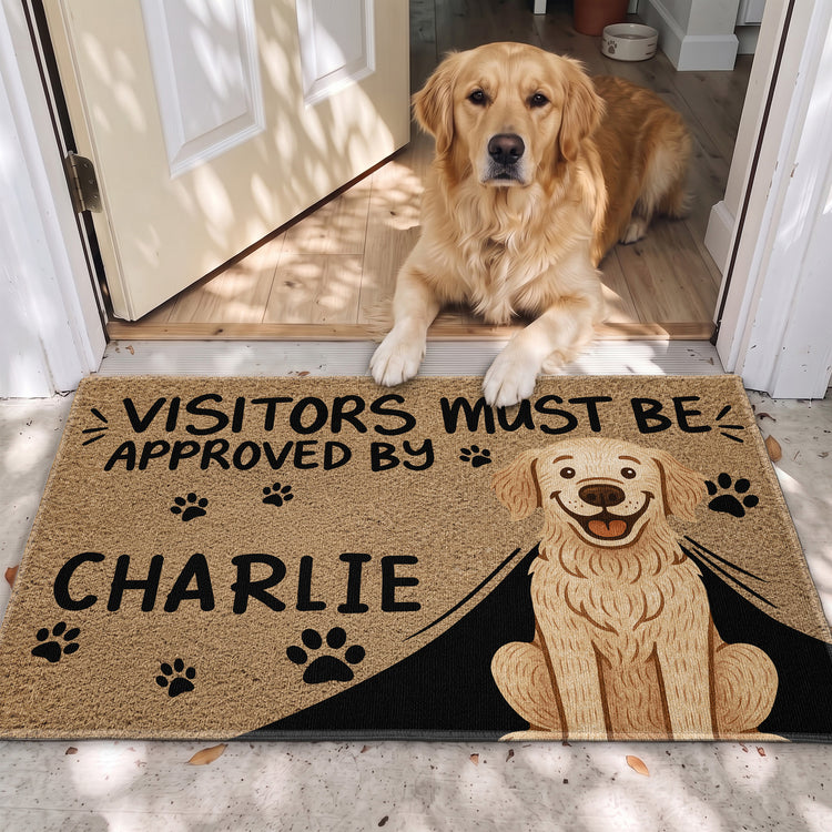 Funny All Guest Must Be Approved By Dog Cat Pet - Personalized Doormat 1