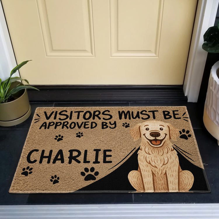 Funny All Guest Must Be Approved By Dog Cat Pet - Personalized Doormat 3
