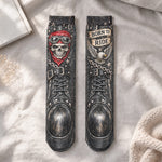 Funny Biker 3D Motorcycle Boot Print Skull Novelty Gag Gifts For Bikers - Personalized Socks 4