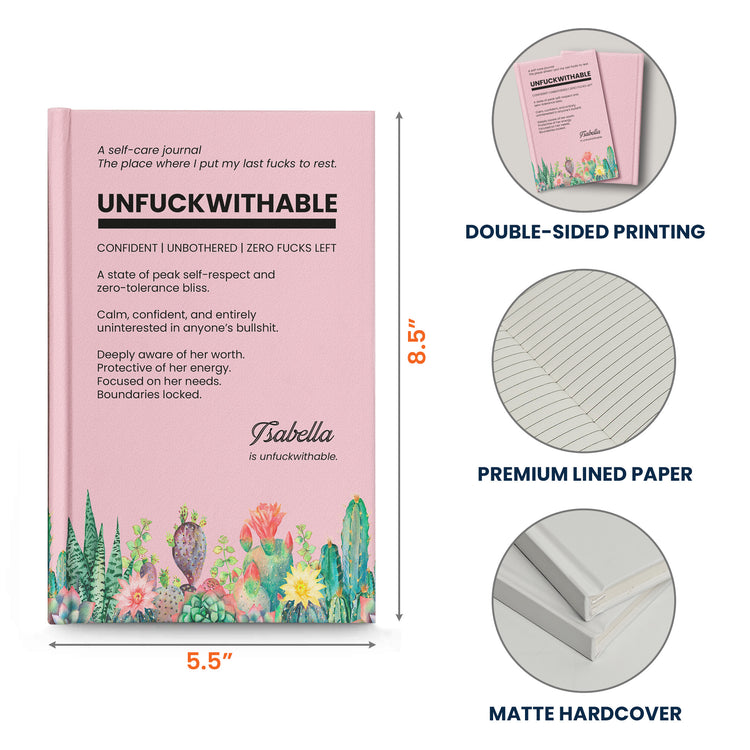 Funny Bulk Gifts For Coworker, Boss, Selfgift - Unfuckwithable - Personalized Journal 9