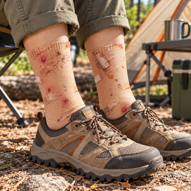 Funny Camping Socks – Realistic 3D Outdoor Adventure Novelty – Gag Gifts For Campers - Personalized Socks 1