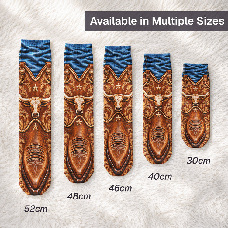 Funny Cowboy – Realistic 3D Western Boots Printed – Country Rodeo Novelty Gag Gift For Men & Women - Personalized Socks 2