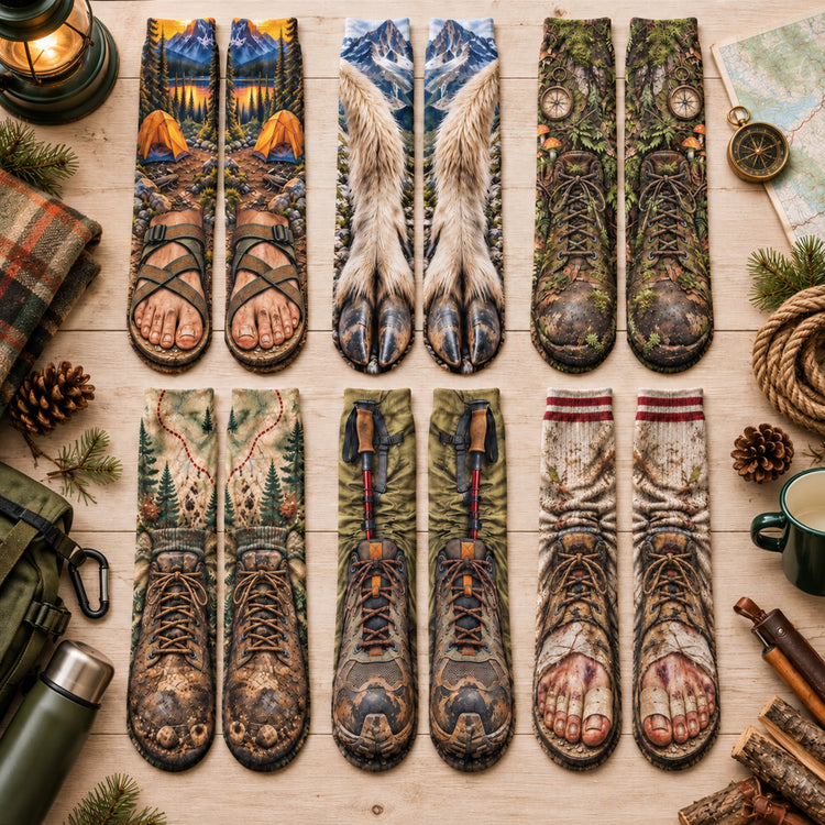 Funny Gag Gifts For Coworkers, Family, Dad - Hiking, Camping Lovers - Personalized Socks 5