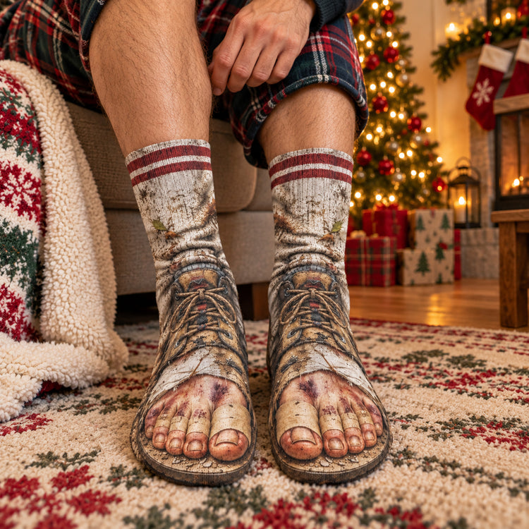 Funny Gag Gifts For Coworkers, Family, Dad - Hiking, Camping Lovers - Personalized Socks 11