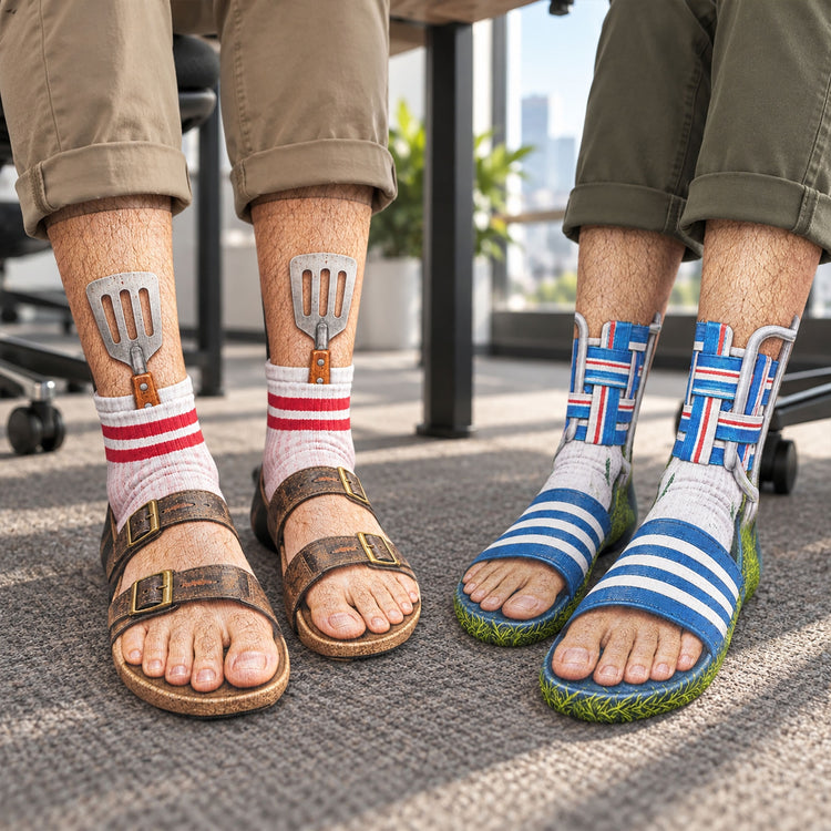 Funny Gag Gifts For Him, Coworkers, Family, Kids - American Vibe Style Bbq Party - Personalized Socks 2