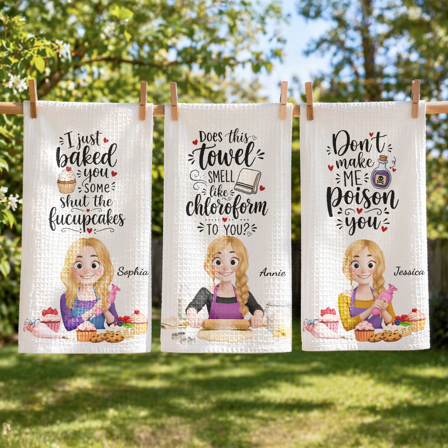 Funny Gifts For Bakers - For Her, Mom, Grandma, Wife Who Loves Cooking Baking - Personalized Kitchen Towel 2