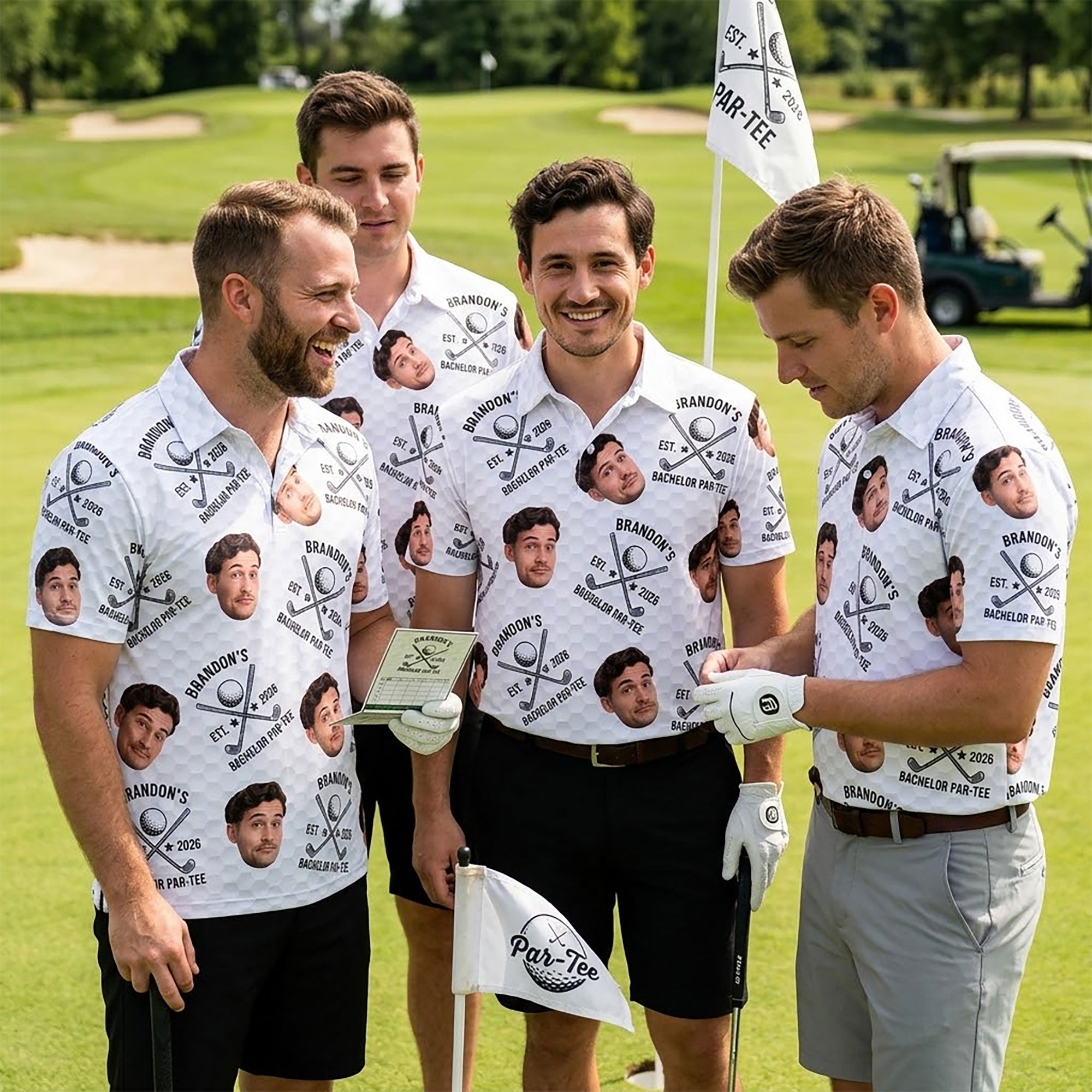 Funny Golf Bachelor Party Gifts - Matching Golf Tee For Groom, Groomsmen - Personalized Polo Shirt 1