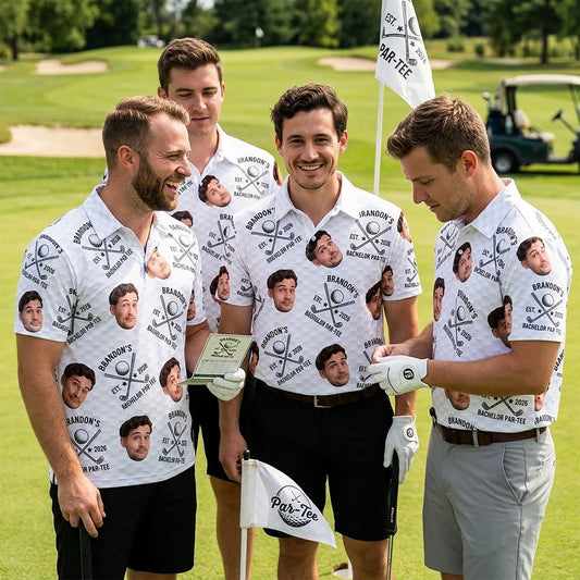 Funny Golf Bachelor Party Gifts - Matching Golf Tee For Groom, Groomsmen - Personalized Polo Shirt 1