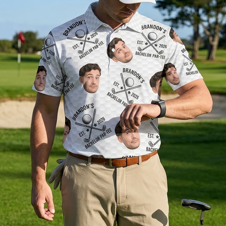 Funny Golf Bachelor Party Gifts - Matching Golf Tee For Groom, Groomsmen - Personalized Polo Shirt 2