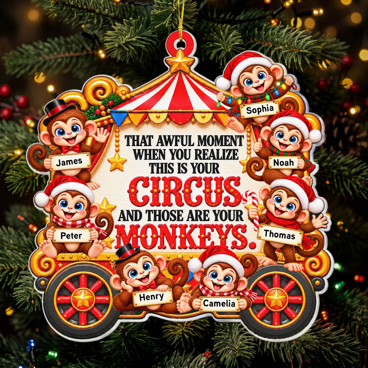 Funny Monkey Coworker Bulk Gifts - Gag Gift White Elephant Party - Personalized Ornament 2