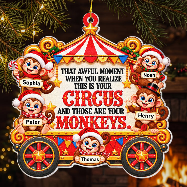 Funny Monkey Coworker Bulk Gifts - Gag Gift White Elephant Party - Personalized Ornament 3