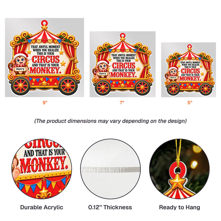 Funny Monkey Coworker Bulk Gifts - Gag Gift White Elephant Party - Personalized Ornament 6