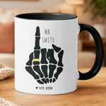 Funny Mr And Mrs Mug Skeleton Hand Wedding Engagement Gift - Personalized Mug 2