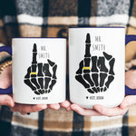 Funny Mr And Mrs Mug Skeleton Hand Wedding Engagement Gift - Personalized Mug 4