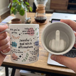 Funny Mug - Bad B*Tch Affirmations - For Coworkers, Friends, Self Gift - 3D Middle Finger - Personalized Mug 2
