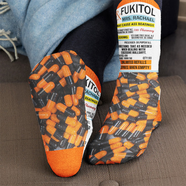 Funny Mug - Fukitol Rx Prescription - Gifts For Coworkers, Boss, Self Gift - Personalized Socks 5