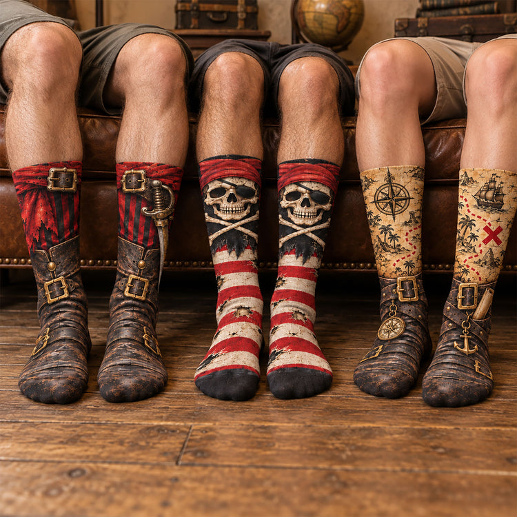 Funny Pirate 3D Novelty Costume Socks Gag Gifts For Men & Women - Personalized Socks 2