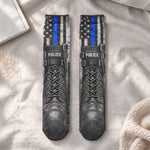 Funny Police 3D Thin Blue Line & K9 Design, Novelty Gag Gifts For Cops - Personalized Socks 4