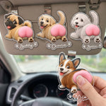 Funny Squishy Big Butt Gift For Dog Lover - Personalized Car Visor Clip 1