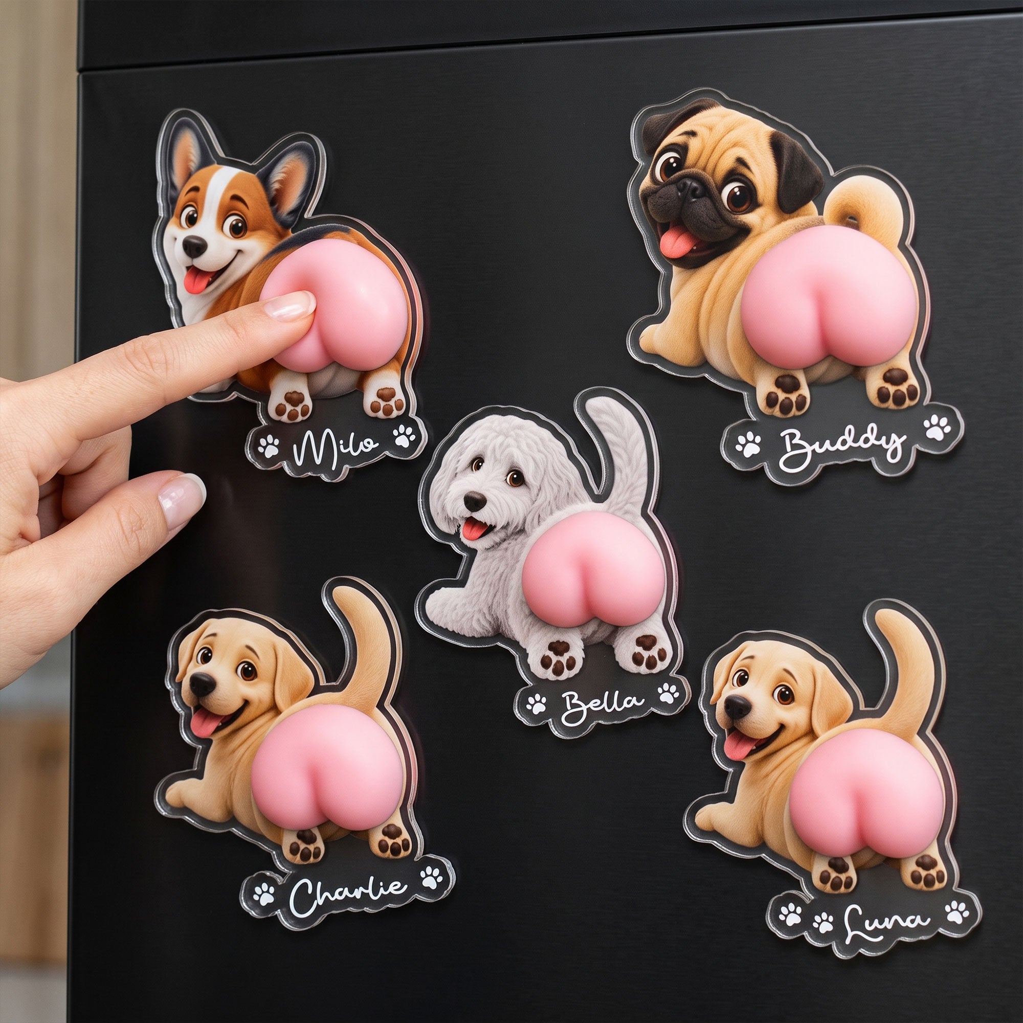 Funny Squishy Big Butt Gift For Dog Lover - Personalized Fridge Magnet 1