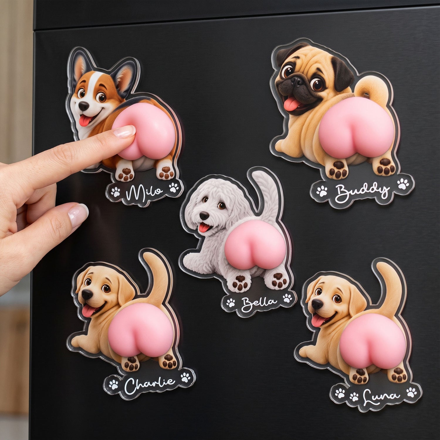 Funny Squishy Big Butt Gift For Dog Lover - Personalized Fridge Magnet 1