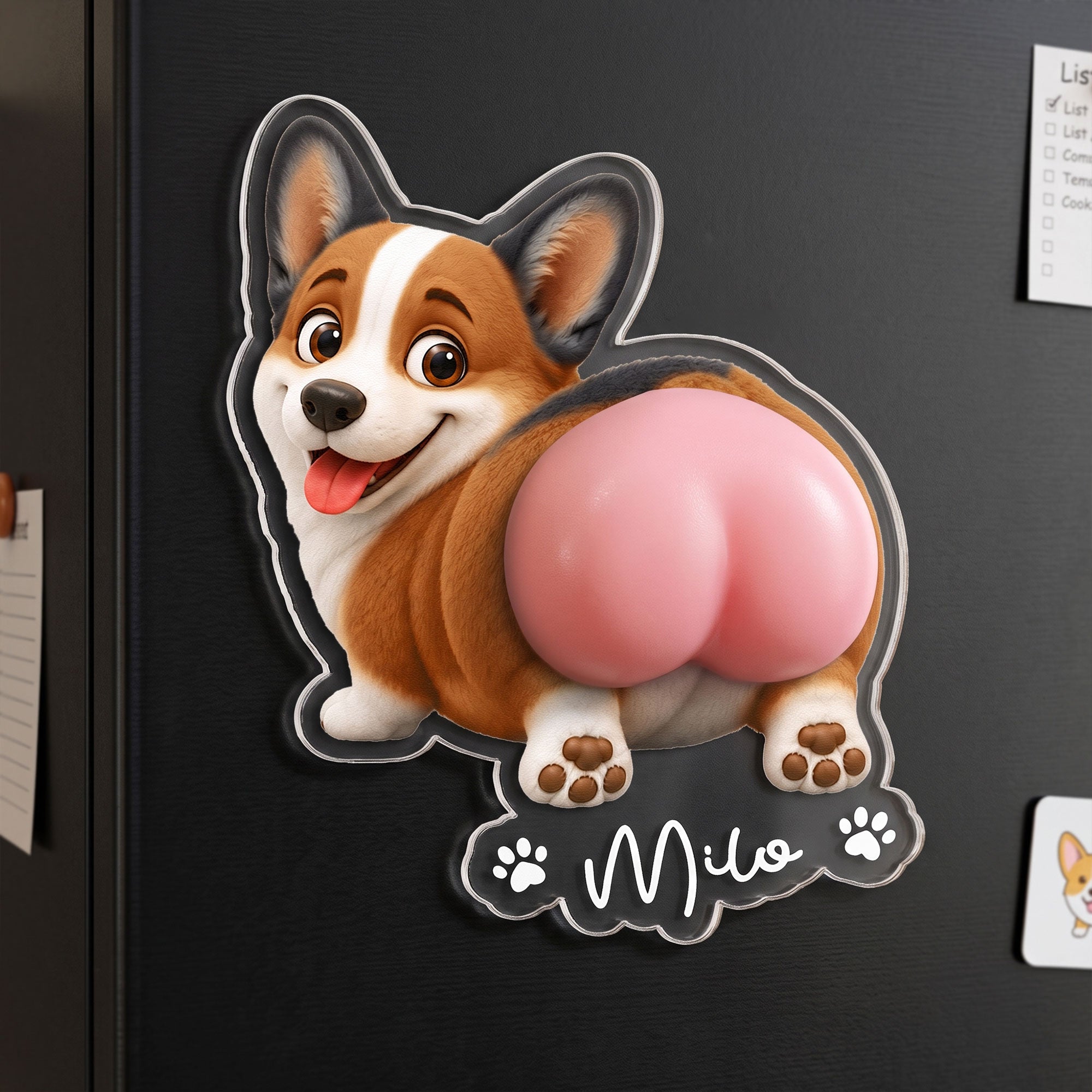 Funny Squishy Big Butt Gift For Dog Lover - Personalized Fridge Magnet 3