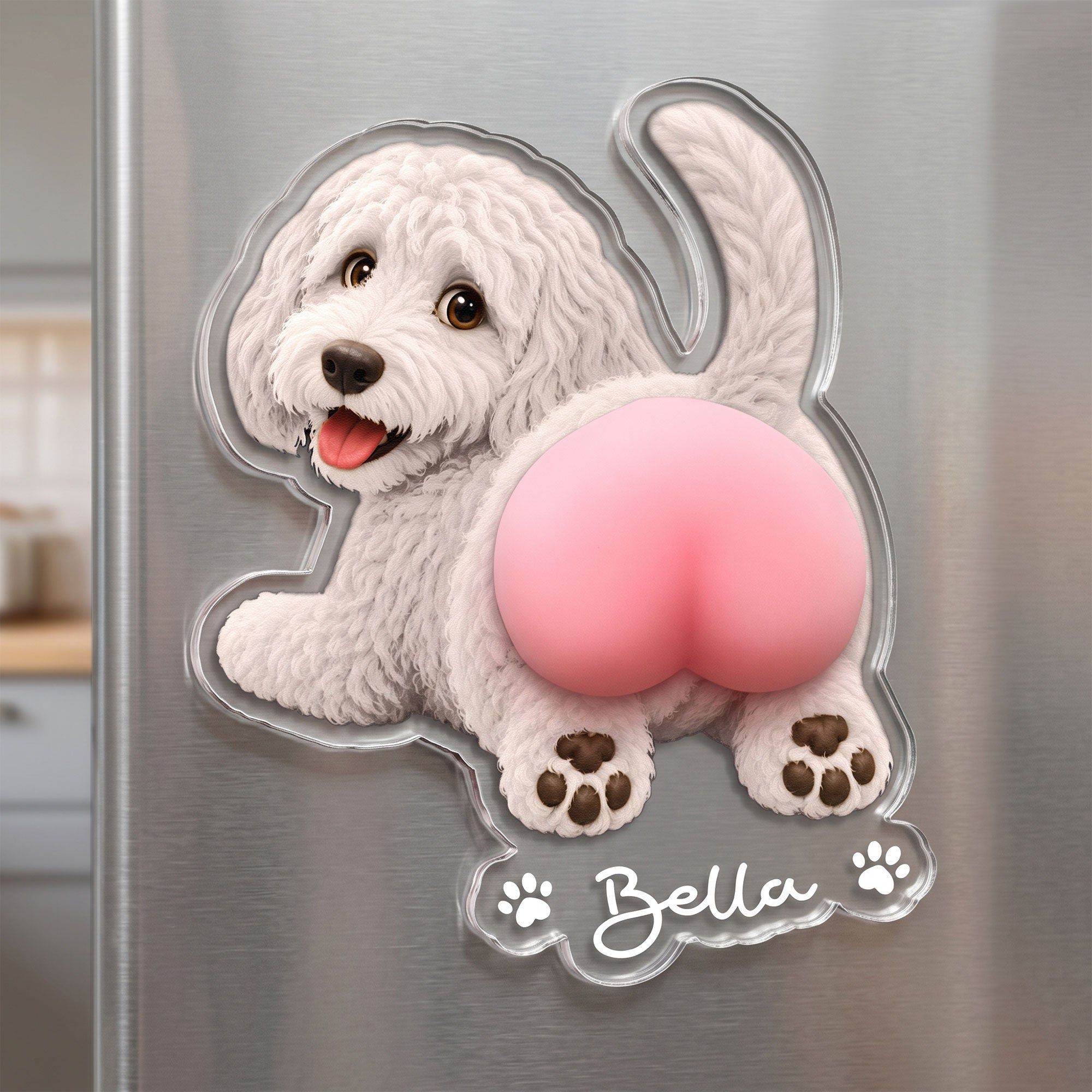 Funny Squishy Big Butt Gift For Dog Lover - Personalized Fridge Magnet 4