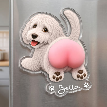 Funny Squishy Big Butt Gift For Dog Lover - Personalized Fridge Magnet 4