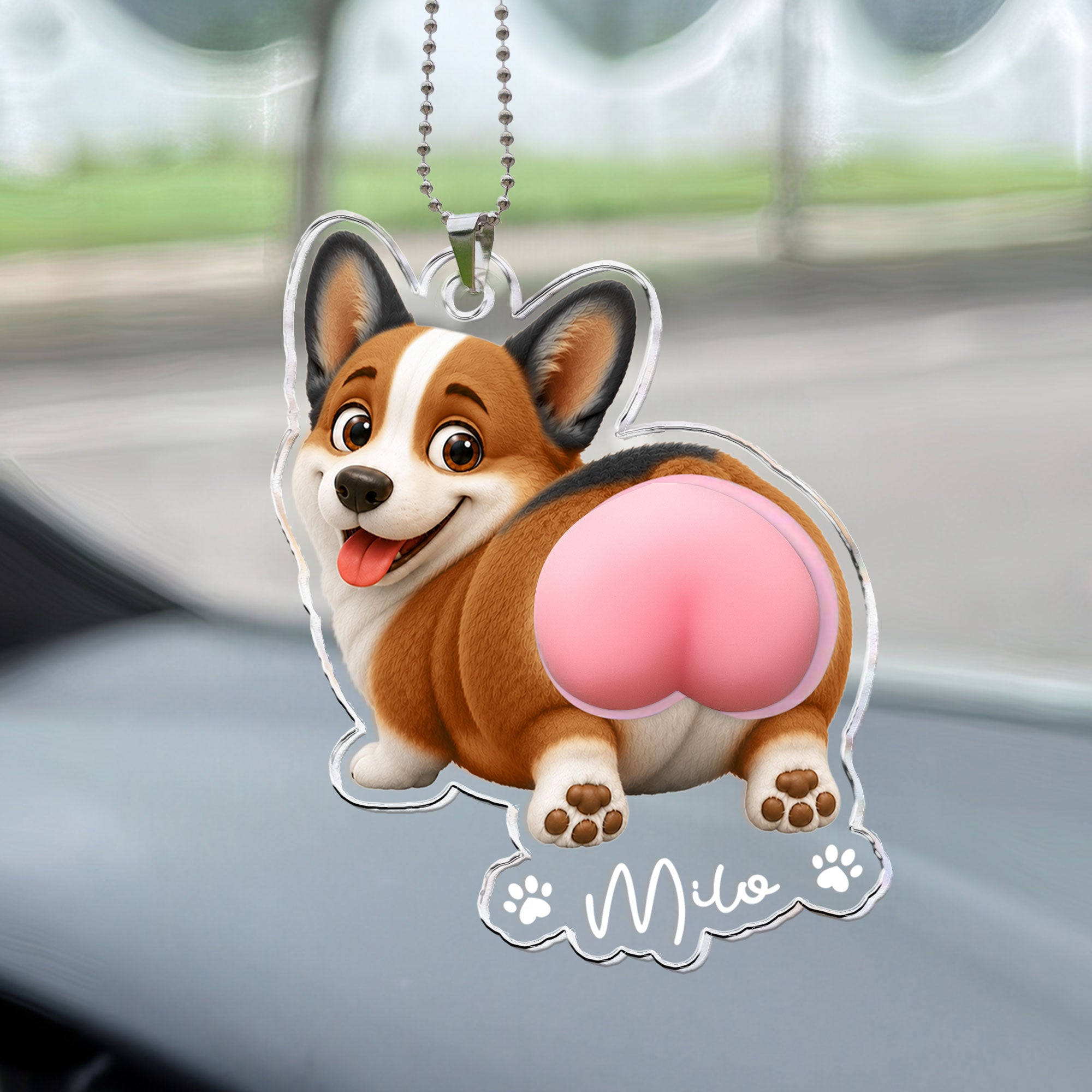 Funny Squishy Big Butt Gift For Dog Lover - Personalized Rear View Mirror Accessory 2