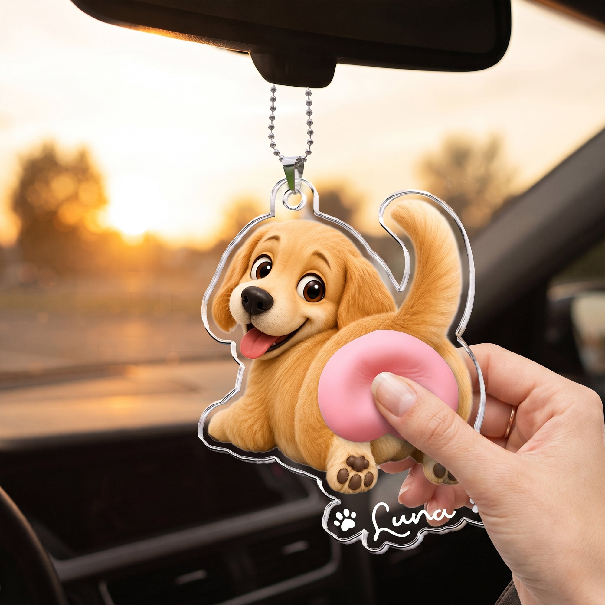 Funny Squishy Big Butt Gift For Dog Lover - Personalized Rear View Mirror Accessory 3