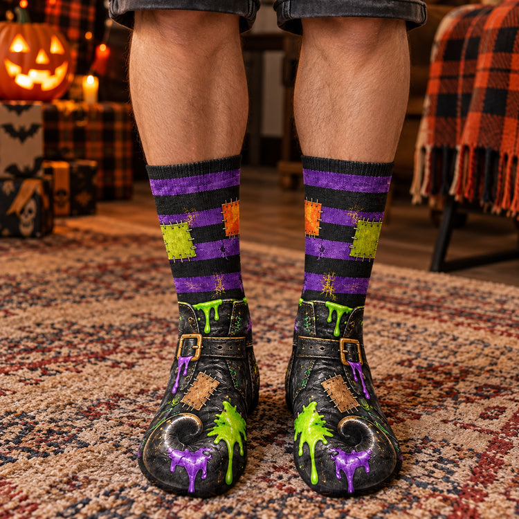 Funny Ugly Gag Gifts For Coworkers, Family, Besties - Witches Besties - Personalized Socks 10