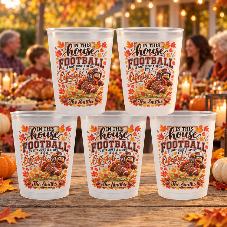Game Day Football Thanksgiving Party For Family Football Fan - Personalized Cups 3