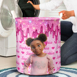 Glitter Icecream Drip Custom Name Cartoon Style Kid Room Decor - Personalized Basket 3